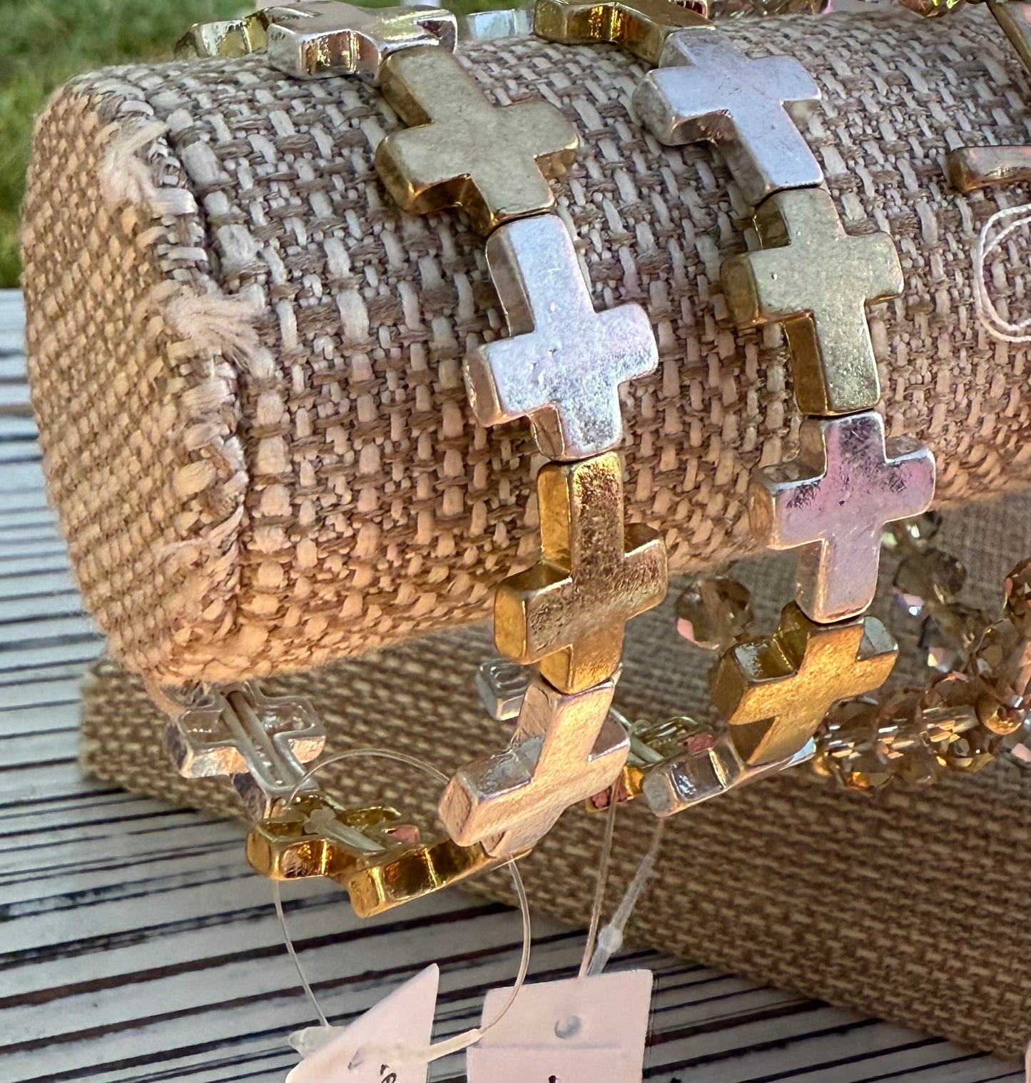 Two Toned Cross Bracelet