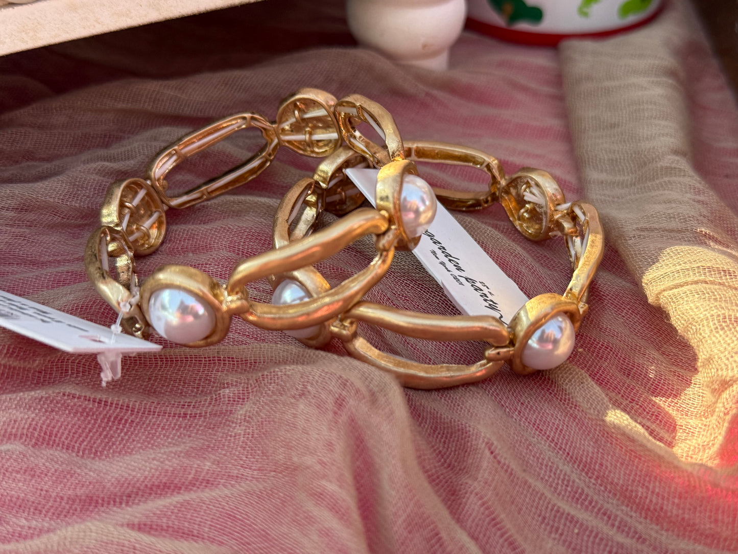 Pearl Link Stretch Bangle