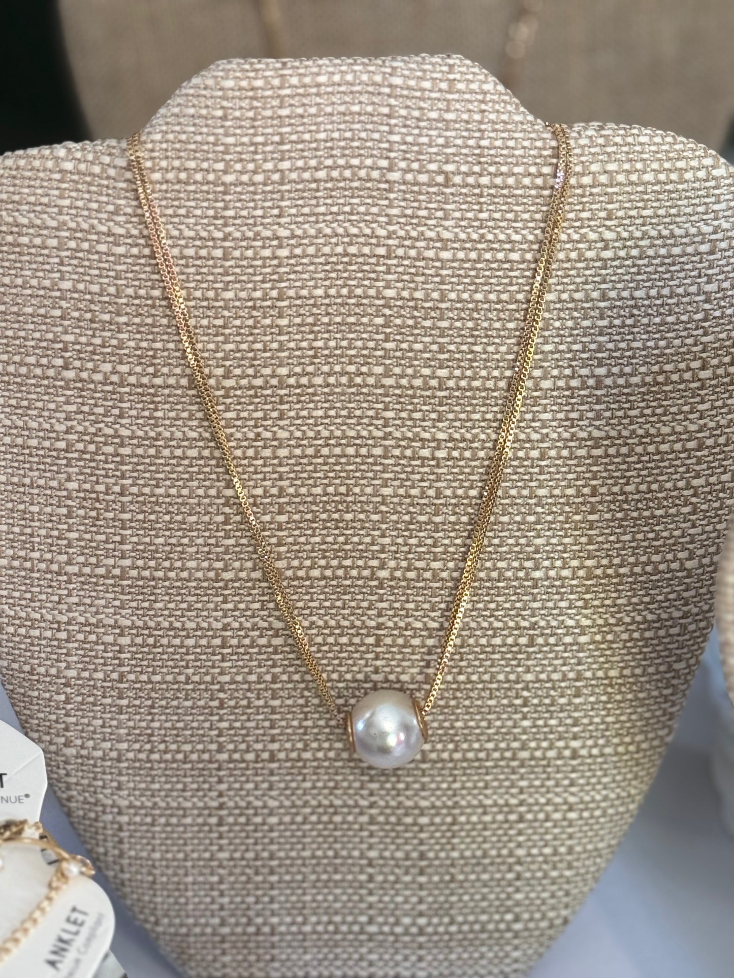 Double Strung Pearl Gold Necklace