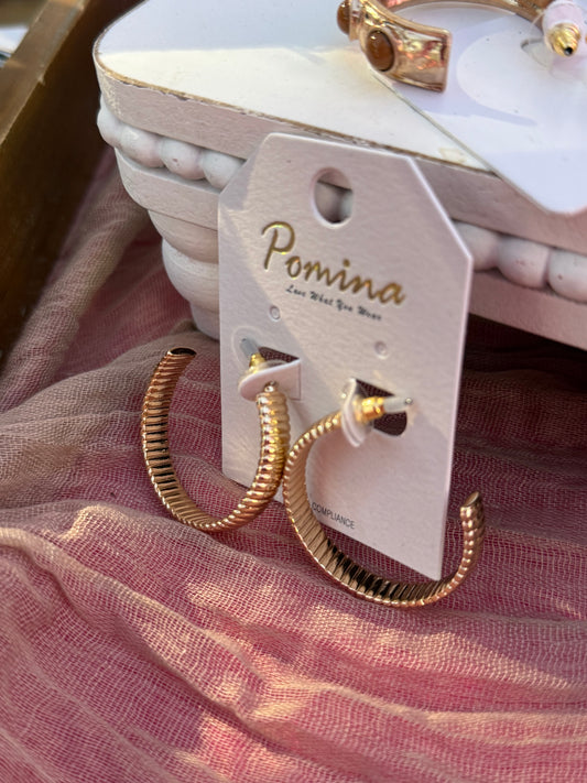 Gold Textured Hoops