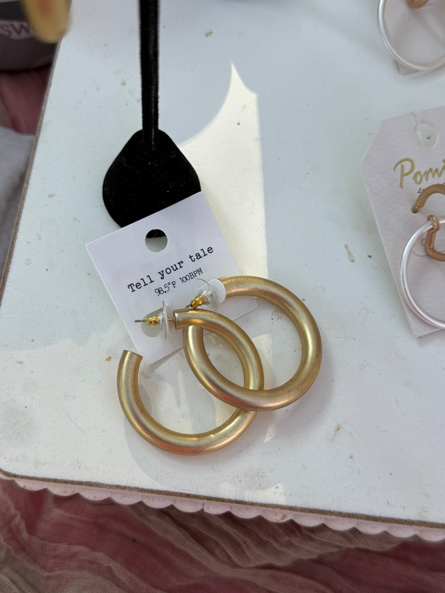 Brushed Gold Hoops